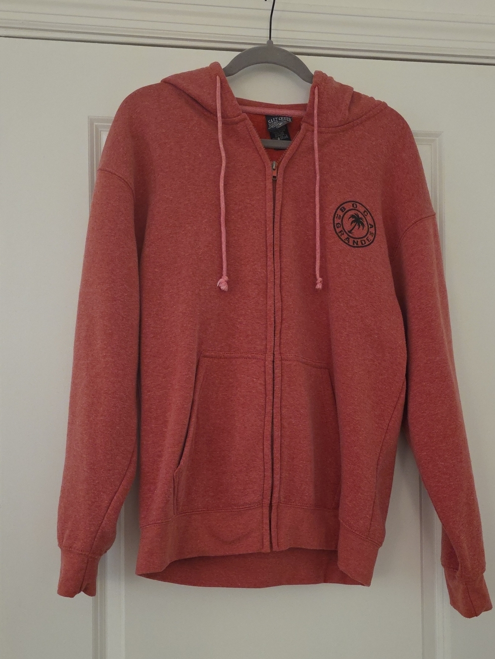 Unisex Red/Coral Zip Hoodie Boca Grande, FL.